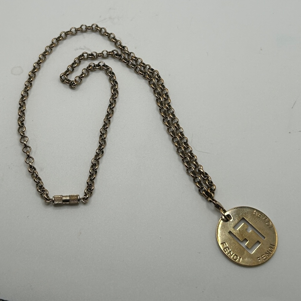 SOLD❤️ FENDI F is Fendi Gold Logo Necklace w/ Dust Bag - Picture 12 of 15